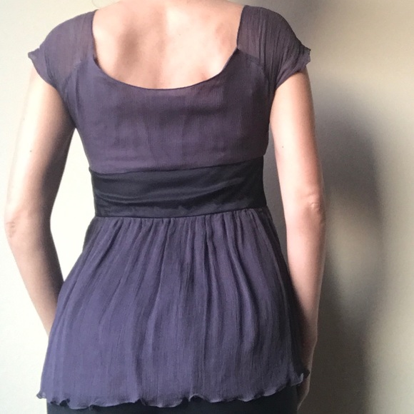 Designer Purple silk blouse with black stones - Picture 4 of 9